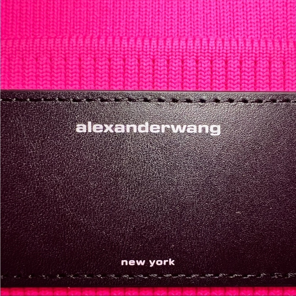 NEW! Alexander Wang Neon Bubblegum Pink Ryan Small Ribbed Knit Bag Satchel FWRD - Picture 4 of 12